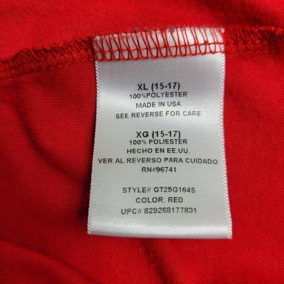 American Flag Heart Red Racerback Tank Top size XL Juniors - Picture 4 of 5